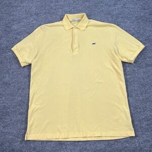 Criquet Polo Shirt Mens Large‎ Yellow Organic Cotton Classic Golf Casual Logo